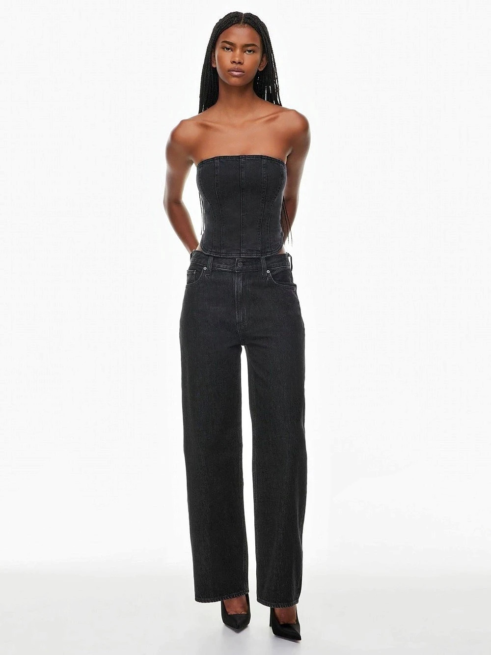 Denim Forum 90s Lo-Rise Baggy Jeans - Vintage Black - 26